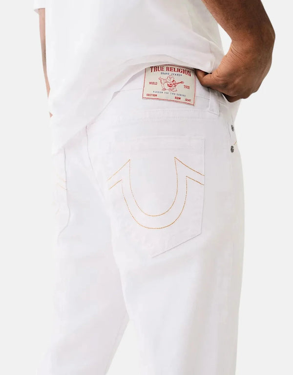 True Religion Rocco Skinny Fit Optic White Jeans with Horseshoe Stitching