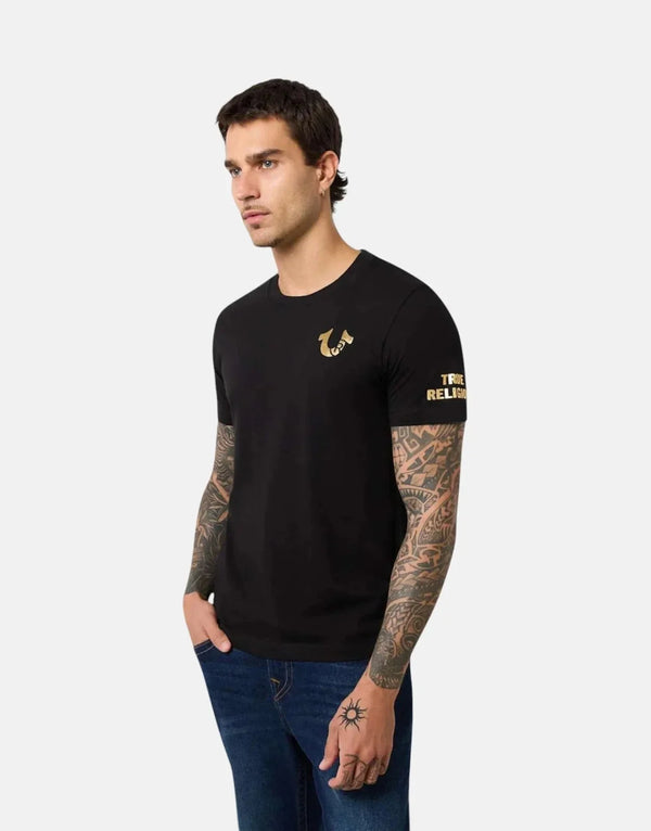 True Religion Tru Foil Jet Black T-Shirt: Modern Graphic, Premium Soft Cotton