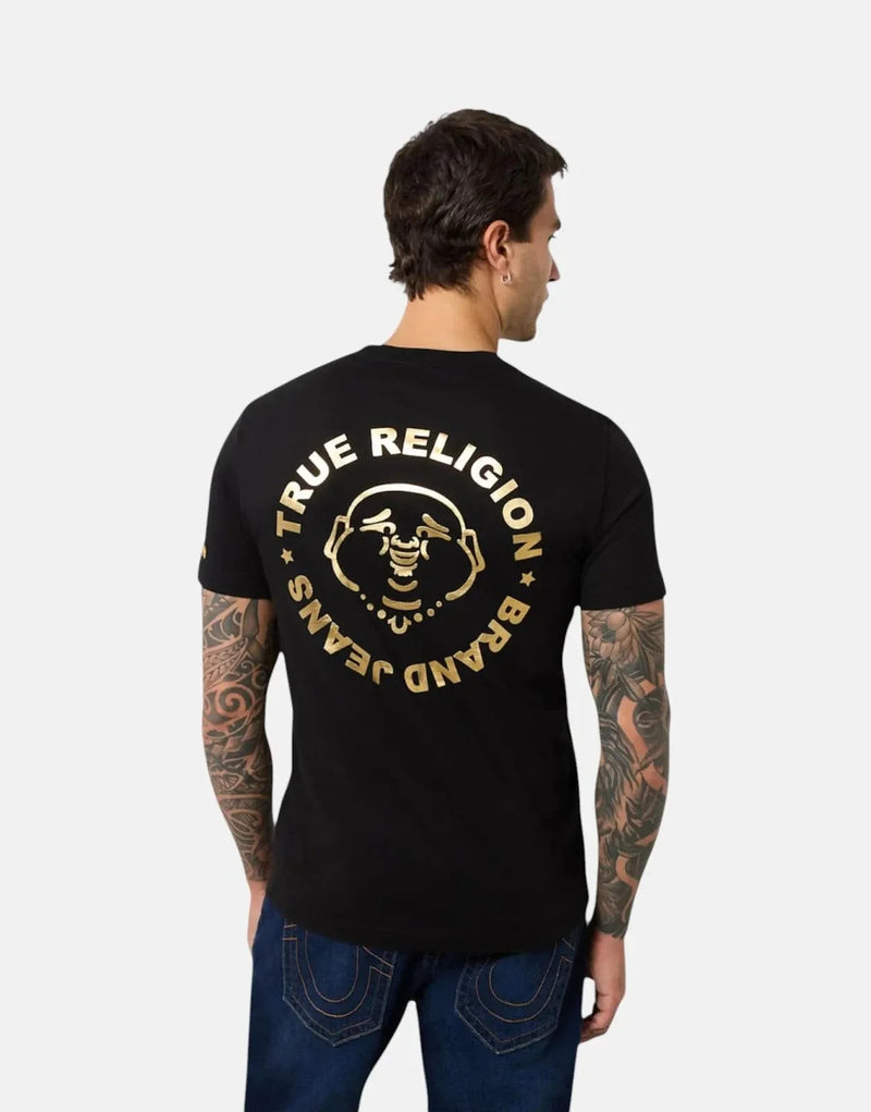 True Religion Tru Foil Jet Black T-Shirt: Modern Graphic, Premium Soft Cotton