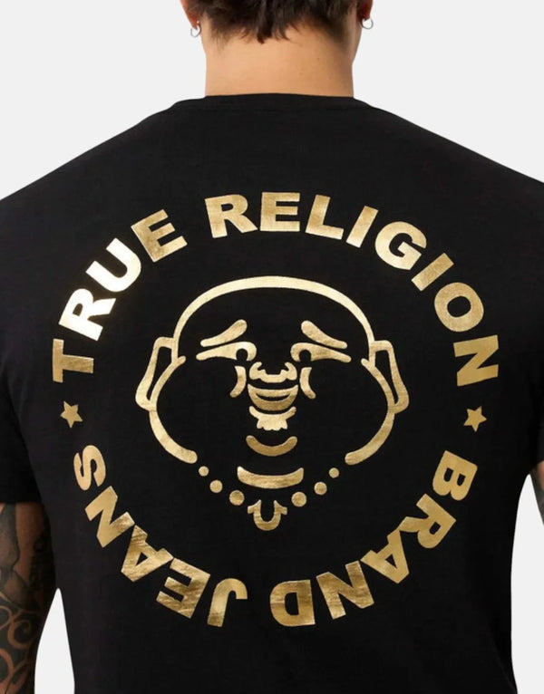 True Religion Tru Foil Jet Black T-Shirt: Modern Graphic, Premium Soft Cotton