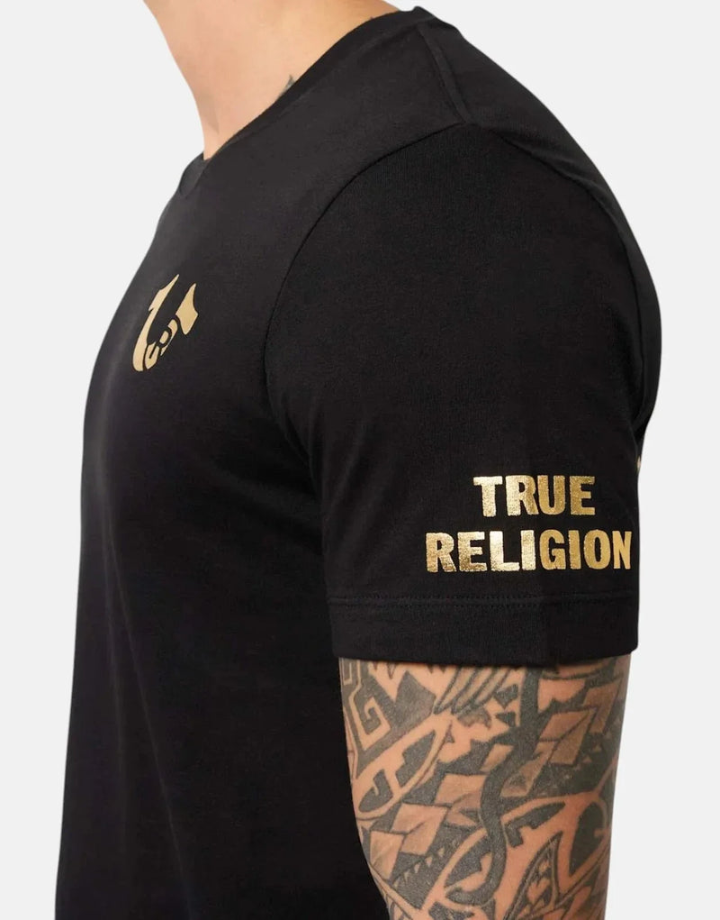 True Religion Tru Foil Jet Black T-Shirt: Modern Graphic, Premium Soft Cotton