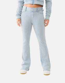 True Religion Women's Washed Raw Edge Flare Sweatpants - Cotton Blend Comfort