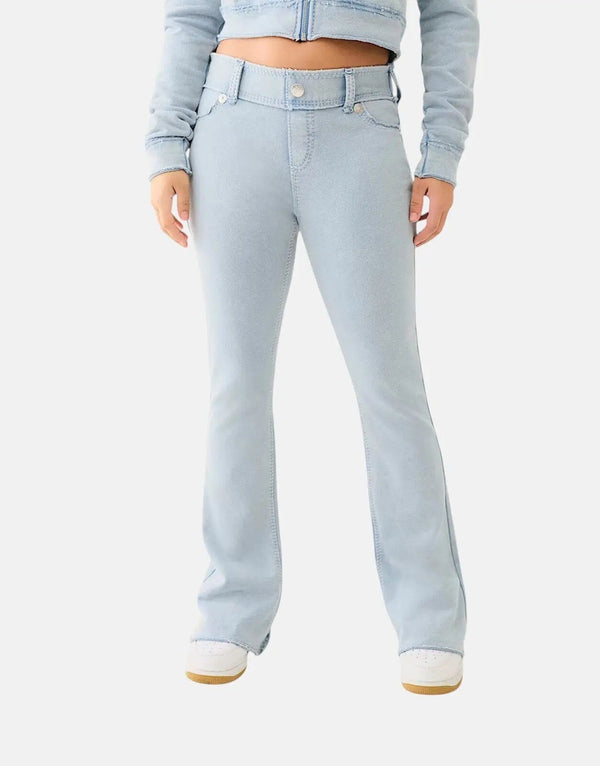 True Religion Women's Washed Raw Edge Flare Sweatpants - Cotton Blend Comfort