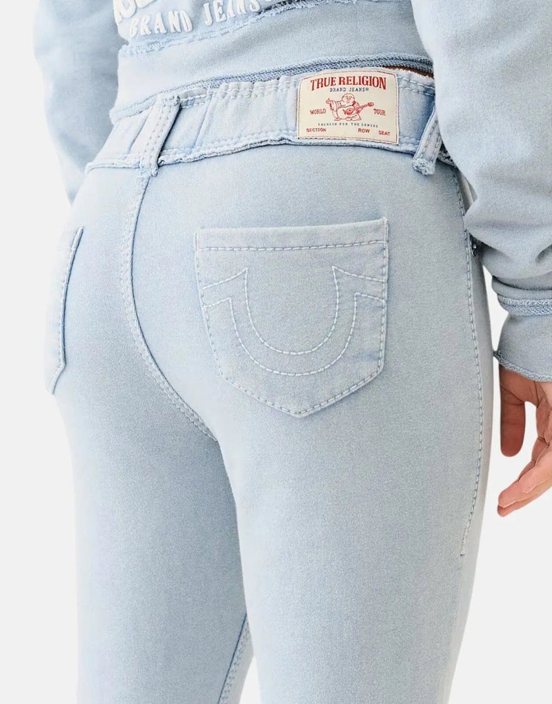 True Religion Women's Washed Raw Edge Flare Sweatpants - Cotton Blend Comfort