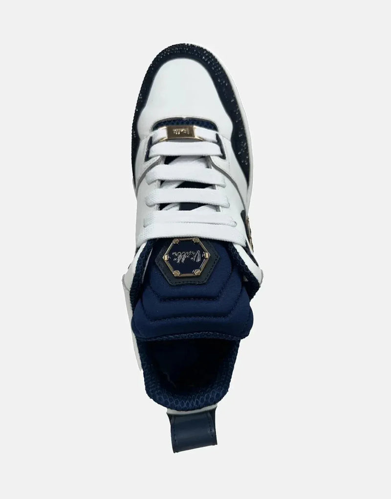 Vialli Bosetti Navy Sneakers: Sleek Low-Cut Design, Iconic Logo, Studded Style