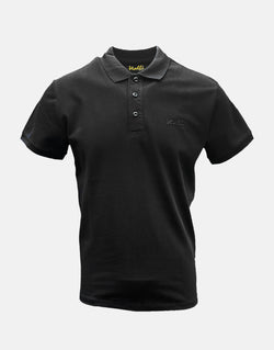 Vialli Dollar Black Men's Golfer: Premium Cotton-Spandex Stretch Polo Shirt