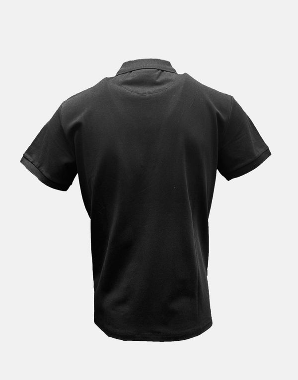 Vialli Dollar Black Men's Golfer: Premium Cotton-Spandex Stretch Polo Shirt