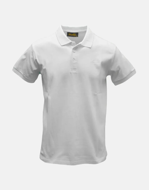 Vialli Dollar White Golfer Polo: Premium Stretch Cotton Comfort for Men