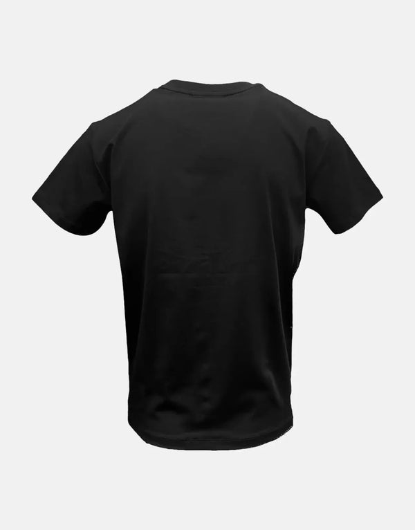 Vialli Identif Men's Black T-Shirt: Soft Cotton-Spandex Blend, Round Neck, Iconic Badge