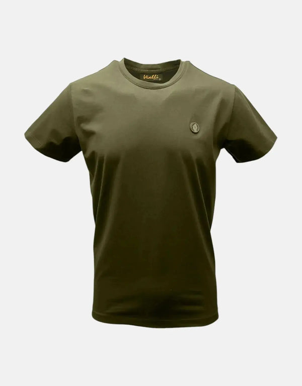 Vialli Identify Olive T-Shirt: Soft Cotton-Spandex Blend, Classic Round Neck Style