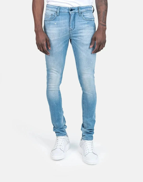 Vialli Javelinio Men's Skinny Jeans: Premium Blue Denim, Slim Fit Comfort