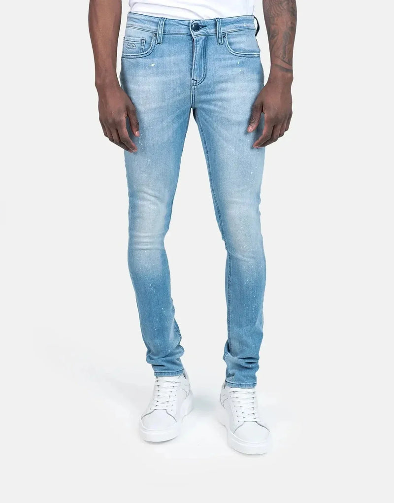 Vialli Javelinio Men's Skinny Jeans: Premium Blue Denim, Slim Fit Comfort