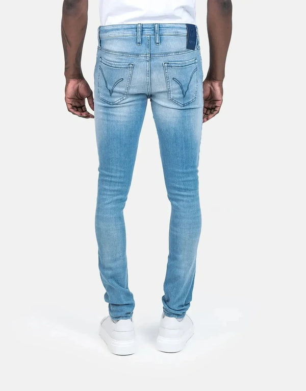 Vialli Javelinio Men's Skinny Jeans: Premium Blue Denim, Slim Fit Comfort