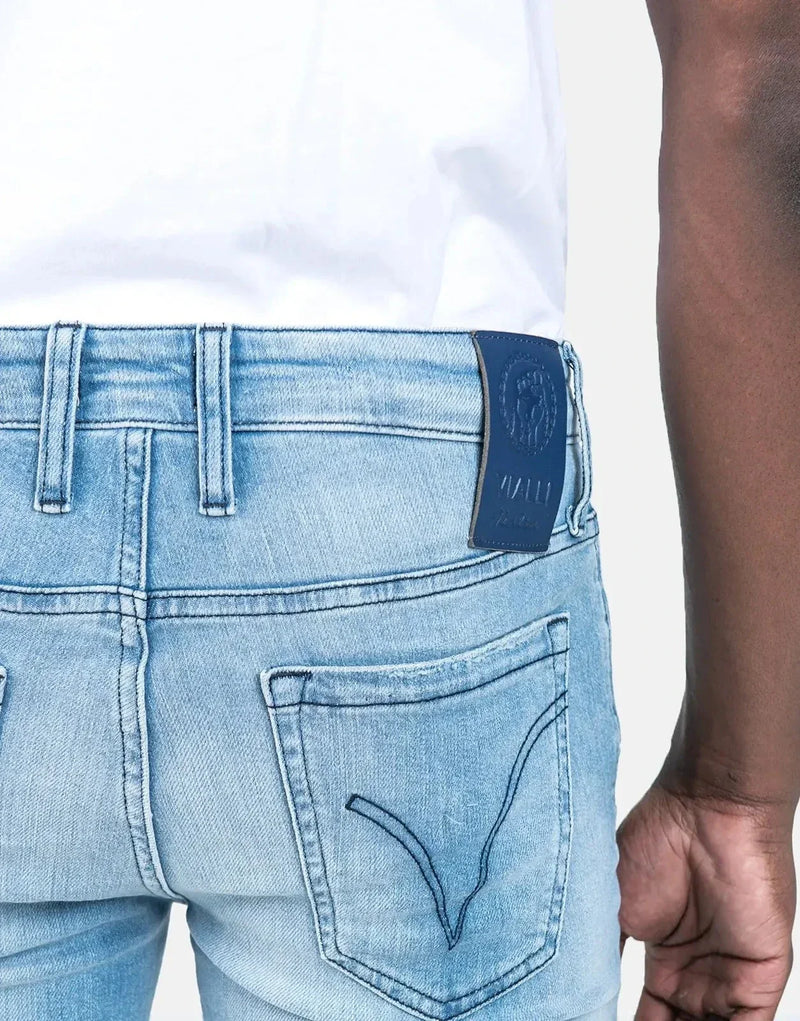 Vialli Javelinio Men's Skinny Jeans: Premium Blue Denim, Slim Fit Comfort