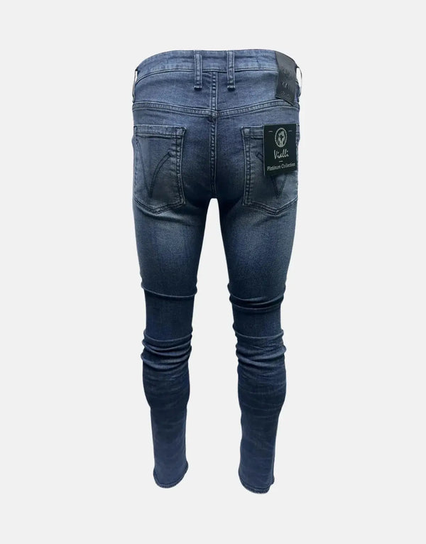 Vialli Jevancinio Men's Premium Navy Stretch Denim Jeans for Everyday Style