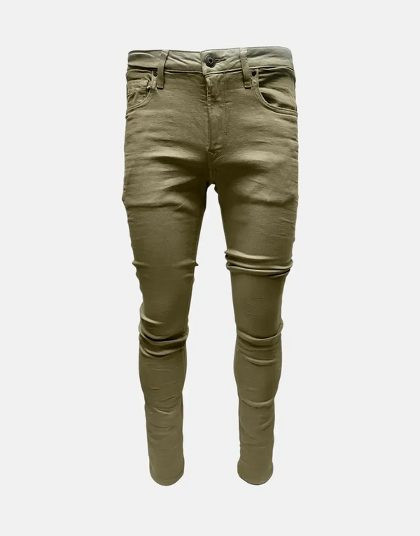 Vialli Jupieter Men's Khaki Skinny Jeans: Platinum Collection, Slim Fit, Stylish Comfort