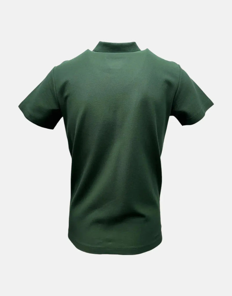 Vialli Kabuci Olive Green Cotton Polo Shirt with Distinctive Front Badges