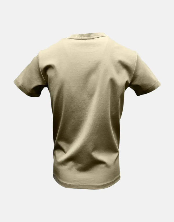 Vialli Men's Kargo Pocket T-Shirt: Stylish Brown Cotton Blend Crew Neck Top