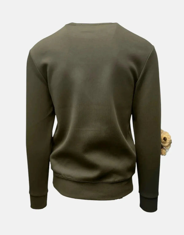 Vialli Kithent Olive Green Men's Sweatshirt - Cozy Winter Comfort with Patches