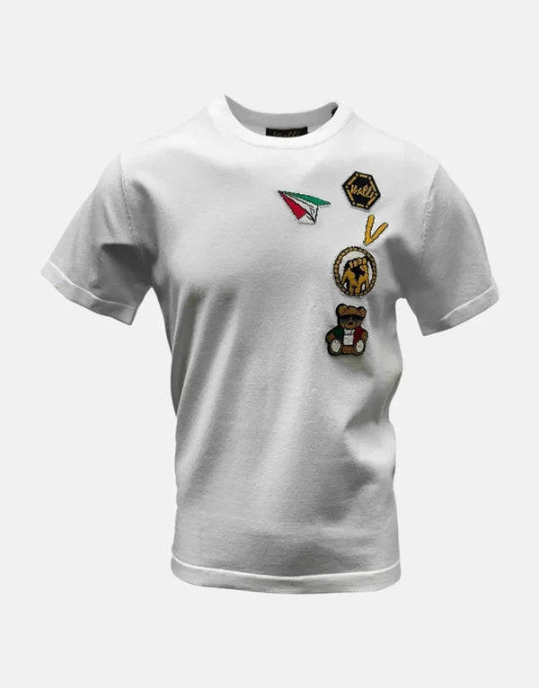 Vialli Krunch White T-Shirt for Men: Soft Cotton, Relaxed Fit, Everyday Casual Style