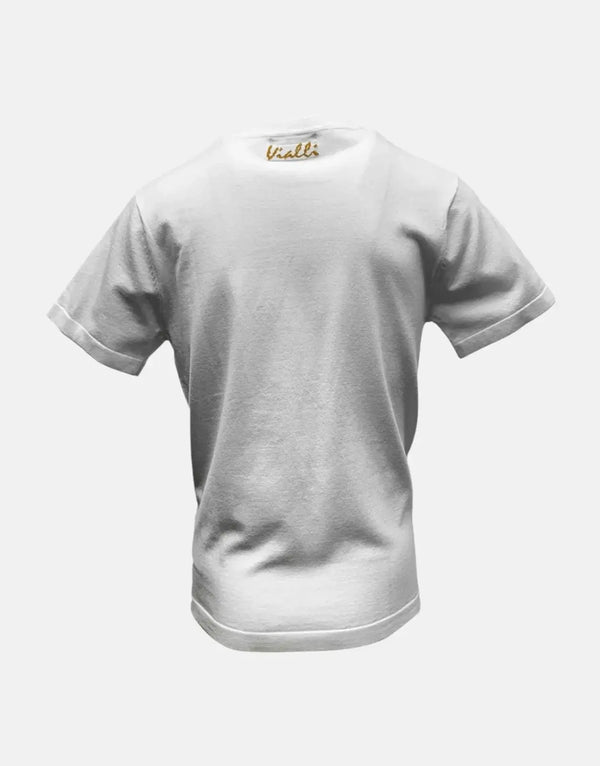 Vialli Krunch White T-Shirt for Men: Soft Cotton, Relaxed Fit, Everyday Casual Style