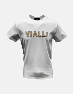 Vialli Kudu Off-White Premium Cotton T-Shirt - Effortless Casual Style for Men