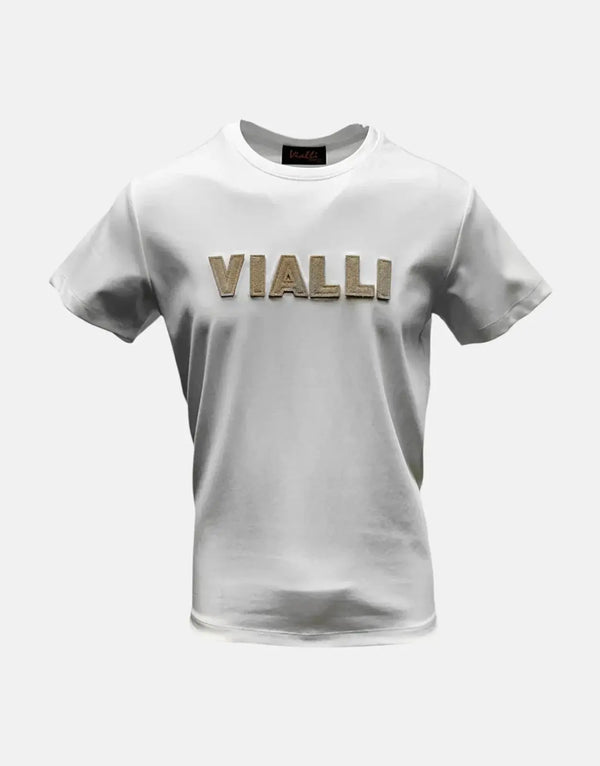 Vialli Kudu Off-White Premium Cotton T-Shirt - Effortless Casual Style for Men
