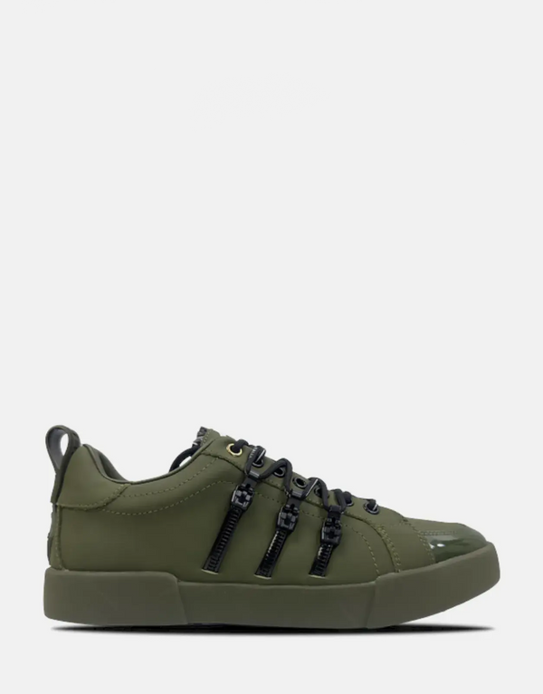 Vialli Romeo Men's Olive Green Low-Cut Lace-Up Casual Summer Sneakers