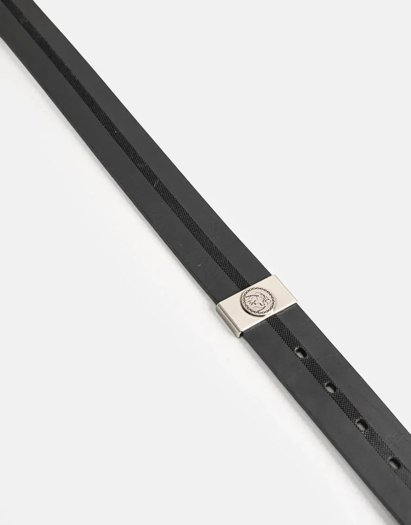 Vialli Santoro Black Leather Belt - Classic Style, Durable Buckle, Men's Accessory